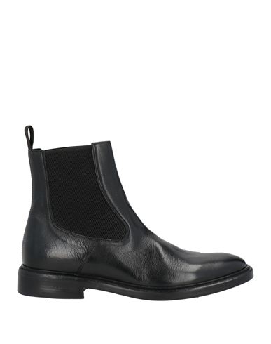 Seboy's Man Ankle Boots Black Size 9 Leather In Animal Print