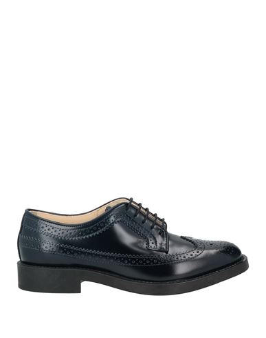 Tod's Woman Lace-up Shoes Midnight Blue Size 8 Leather In Blue