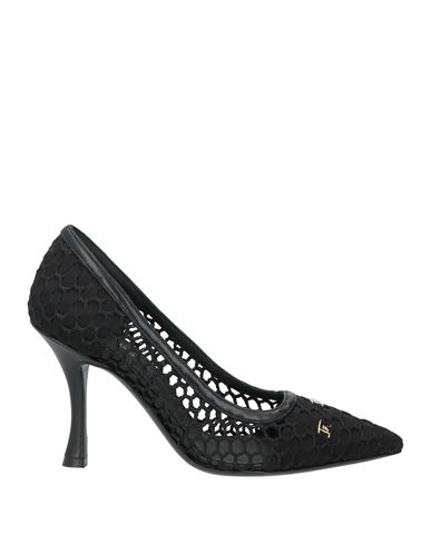 Ferragamo Woman Pumps Black Size 6 Leather, Textile Fibers