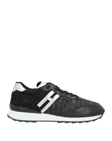 Hogan Woman Sneakers Black Size 7 Leather, Textile Fibers In Black