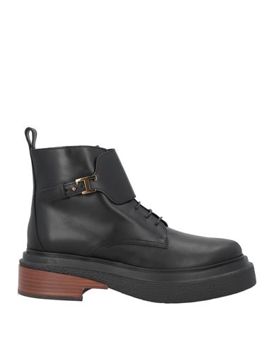 Tod's Woman Ankle Boots Black Size 8 Leather In Black