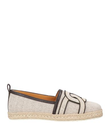 Tod's Woman Espadrilles Beige Size 7.5 Textile Fibers, Leather In Animal Print