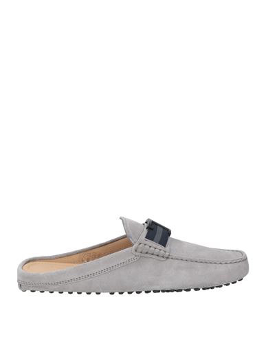 Tod's Limited Edition Man Mules & Clogs Light Grey Size 7.5 Leather In Gray