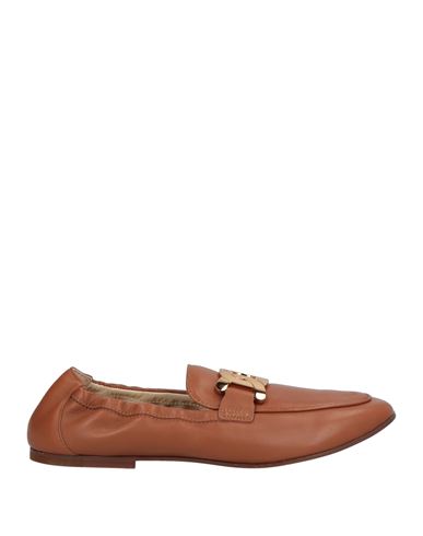 Tod's Woman Loafers Tan Size 6 Leather In Animal Print
