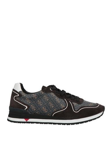Guess Man Sneakers Dark Brown Size 9 Leather, Synthetisches Material