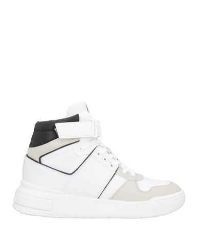 Guess Woman Sneakers White Size 10 Textile Fibers In Multi