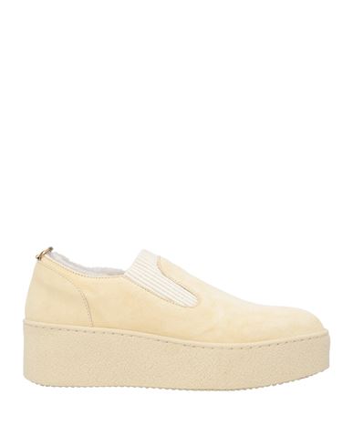 Agnona Woman Sneakers Beige Size 9 Leather, Textile Fibers In Neutral