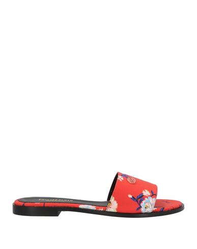 Philipp Plein Woman Sandals Red Size 8 Textile Fibers