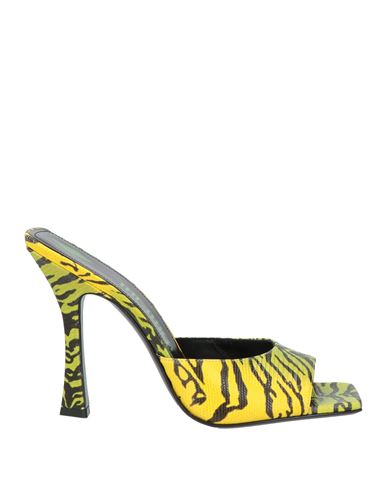Attico The  Woman Sandals Yellow Size 6 Leather In Yellow