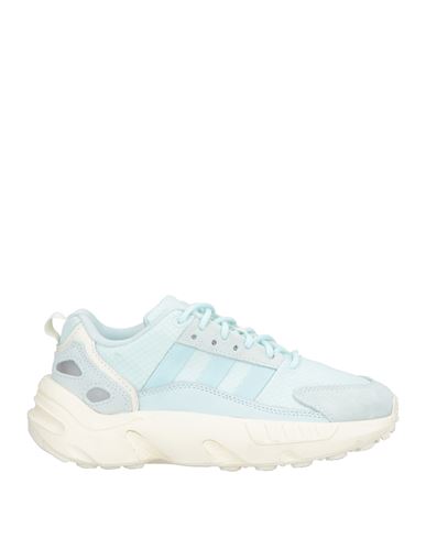 Adidas Originals Woman Sneakers Sky Blue Size 5.5 Leather, Textile Fibers In Blue
