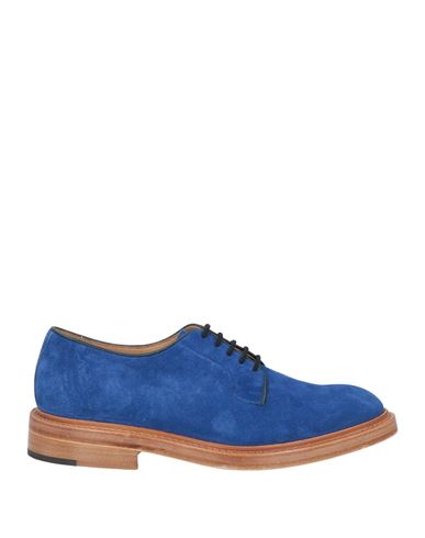 Tricker's Man Lace-up Shoes Bright Blue Size 9 Leather In Blue