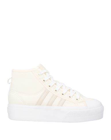 Adidas Originals Woman Sneakers Ivory Size 5.5 Leather, Textile Fibers In White