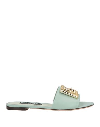 Dolce & Gabbana Woman Sandals Light Green Size 8.5 Calfskin In Green