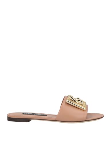 Dolce & Gabbana Woman Sandals Sand Size 8.5 Calfskin In Neutral