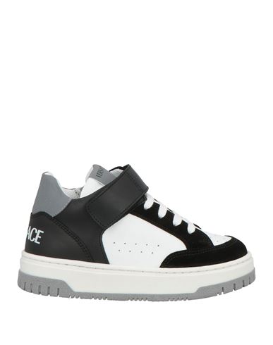 Versace Young Toddler Boy Sneakers Black Size 9.5c Calfskin In Black