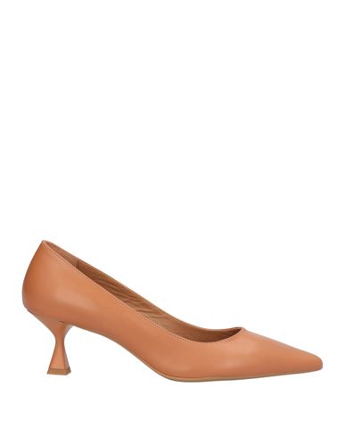 Just Friends Woman Pumps Camel Size 6 Leather In Brown