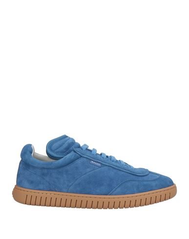 Bally Man Sneakers Blue Size 9 Calfskin In Animal Print
