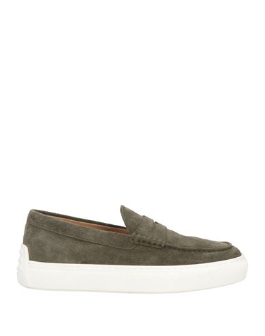 Tod's Man Loafers Military Green Size 8.5 Leather In Green