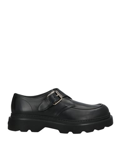 Tod's Man Loafers Black Size 9 Leather In Animal Print