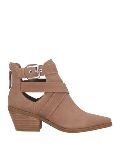 Guess Woman Ankle Boots Taupe Size 8 Leather In Gray