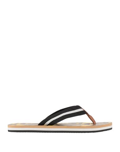 Guess Man Thong Sandal Black Size 8.5 Textile Fibers, Leather