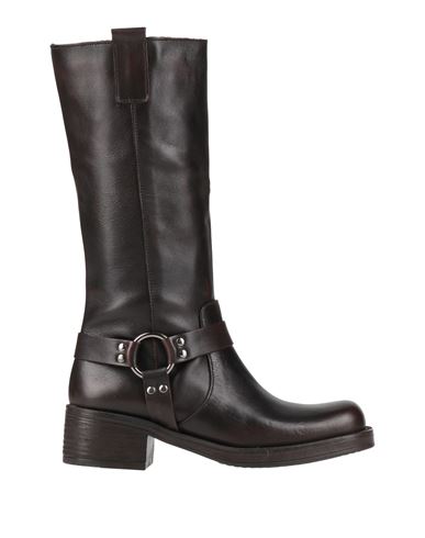 Stilosophy Woman Boot Dark Brown Size 8 Leather In Black
