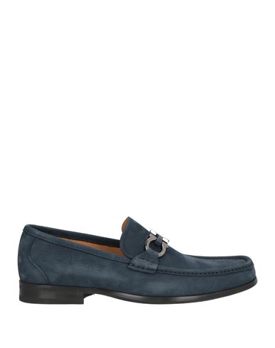 Ferragamo Man Loafers Midnight Blue Size 7.5 Calfskin In Blue