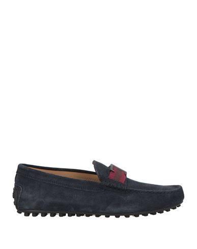 Tod's Man Loafers Midnight Blue Size 7 Leather In Blue