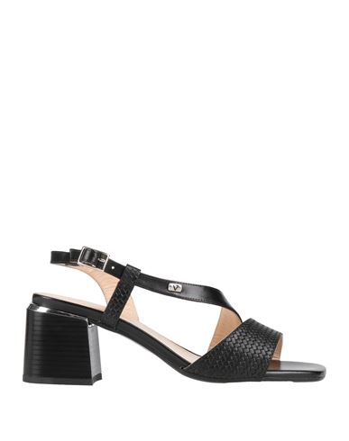 Valleverde Woman Sandals Black Size 6 Calfskin In Black