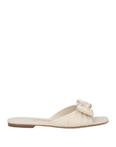 Ferragamo Woman Sandals Ivory Size 8 Leather In White