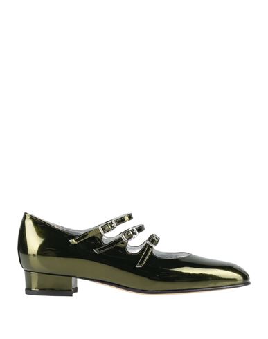 Carel Paris Woman Ballet Flats Military Green Size 8 Leather