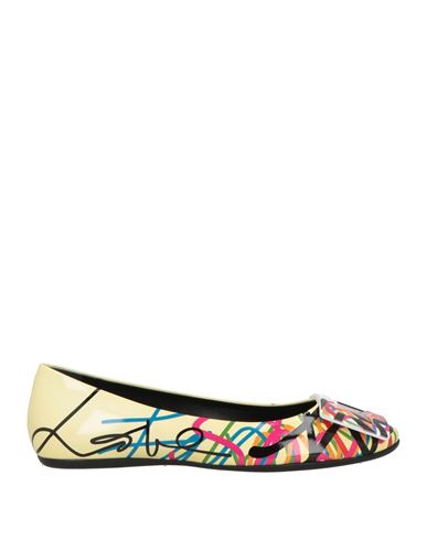 Roger Vivier Woman Ballet Flats Yellow Size 4.5 Textile Fibers In Neutral