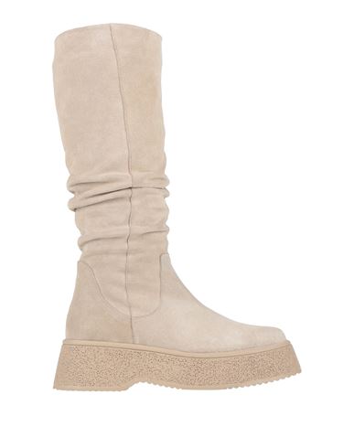 Tosca Blu Woman Boot Beige Size 7 Leather In Animal Print