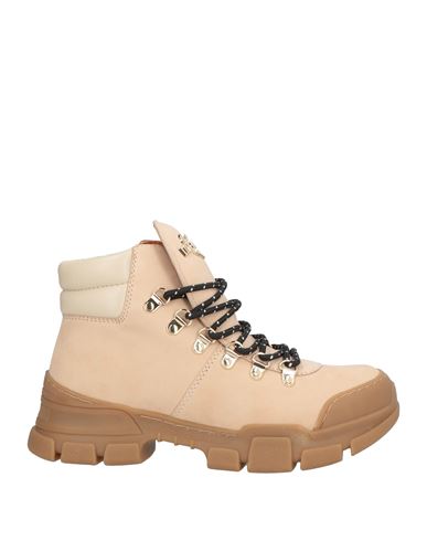 Love Moschino Woman Ankle Boots Beige Size 8 Leather In Neutral