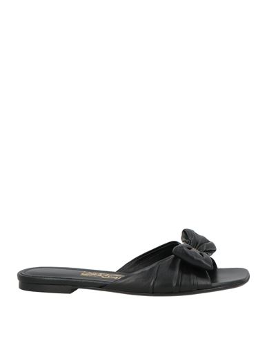 Ferragamo Woman Sandals Black Size 6 Lambskin In Black