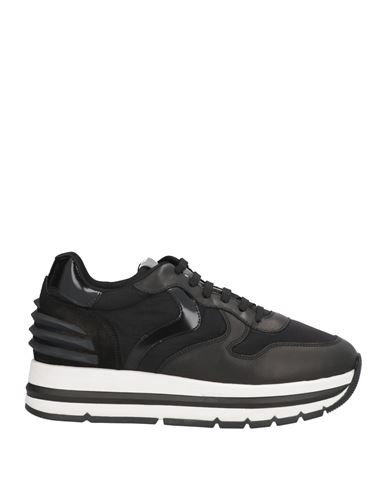 Voile Blanche Woman Sneakers Black Size 6 Calfskin, Textile Fibers In Black