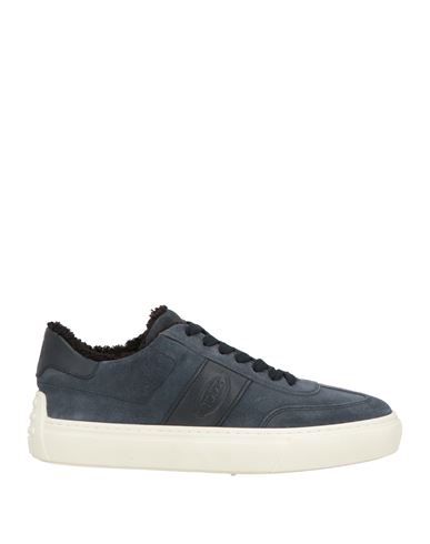 Tod's Man Sneakers Navy Size 8 Leather In Animal Print