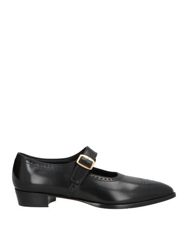Bally Woman Ballet Flats Black Size 7.5 Calfskin In Multi