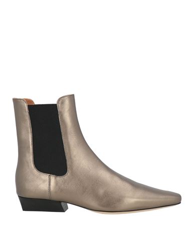Staud Woman Ankle Boots Bronze Size 6 Leather In Gray
