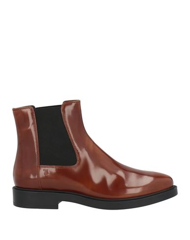 Tod's Woman Ankle Boots Brown Size 6.5 Leather In Animal Print