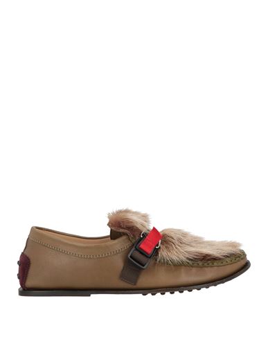 Ḣender Scheme X Tod's Man Loafers Military Green Size 11 Leather, Shearling In Brown