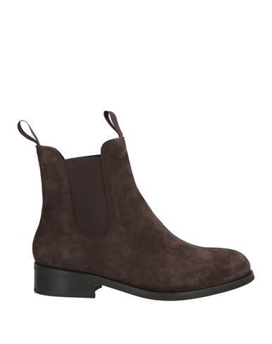 Officine Generale Officine Générale Man Ankle Boots Dark Brown Size 11 Leather In Brown