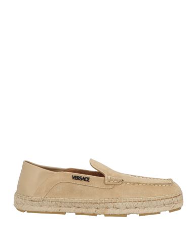 Versace Espadrillas Stile Mocassino In Suede In Nude