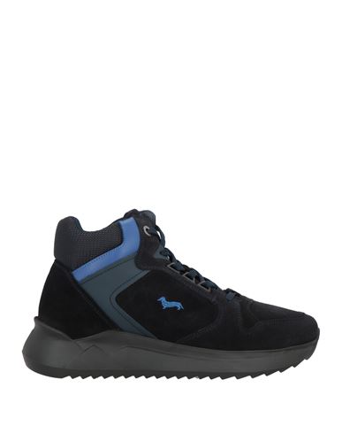 Harmont & Blaine Man Sneakers Midnight Blue Size 10 Leather, Textile Fibers In Blue