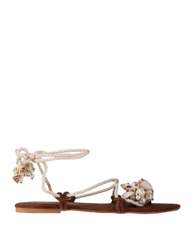 Alessia Santi Woman Thong Sandal White Size 8 Leather In White