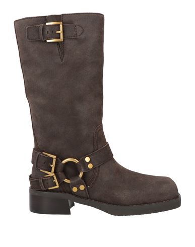 Michael Michael Kors Woman Boot Dark Brown Size 6 Leather In Brown