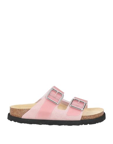 1774 Birkenstock Woman Sandals Pink Size 7 Leather, Synthetisches Material In Pink