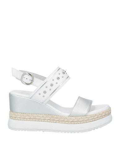 Nero Giardini Woman Sandals Silver Size 8 Leather In Silver