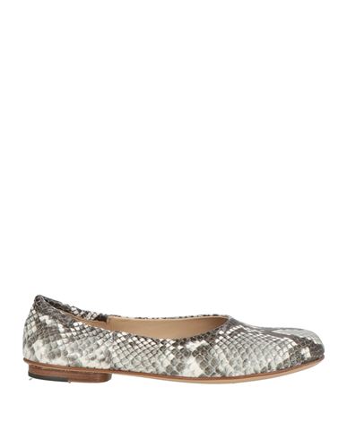 Pomme D'or Woman Ballet Flats Grey Size 7 Leather In Multi