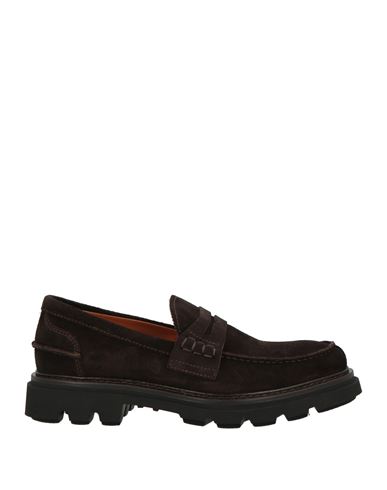 Rossi Shoes Man Loafers Dark Brown Size 7 Leather In Brown